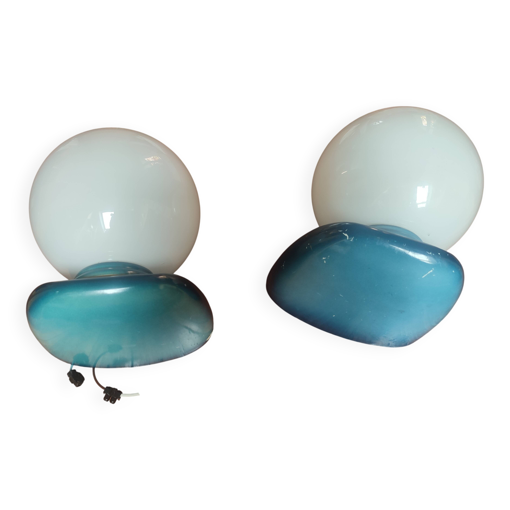 Rare pair of 70s wall lights