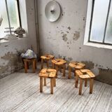 Set of 6 Olof Ottelin stools, Finland 1950.