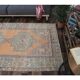 Vintage Turkish Oushak Handmade Orange Wool Rug 139x259