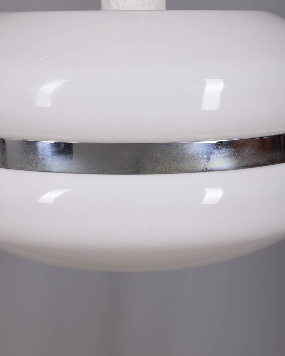 Vintage 1970s white plastic chandelier, Italian design