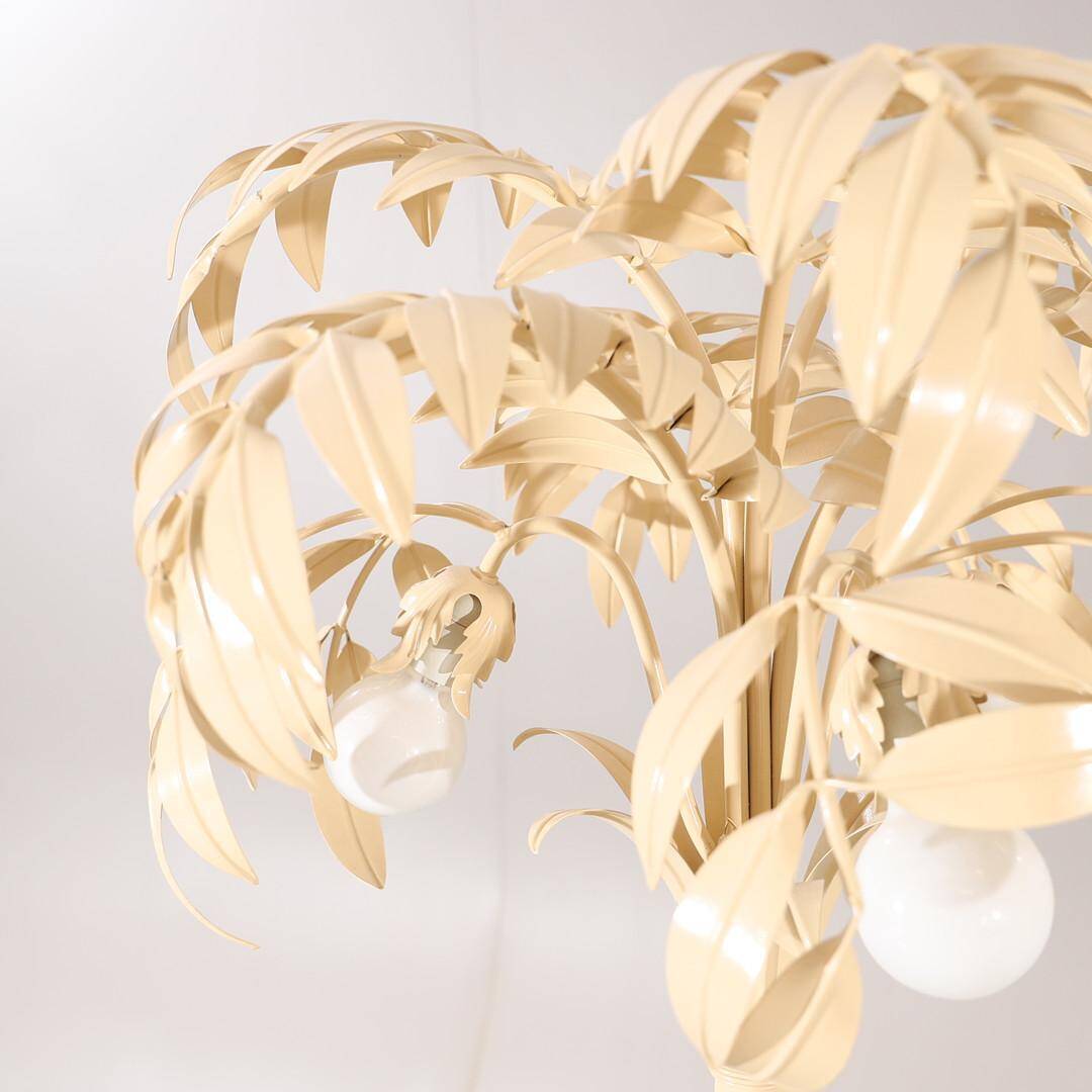 Hollywood Regency Cream White Palm Tree Floor Lamp  Attributed to Hans Kögl