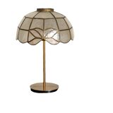 Table lamp with a vintage mother-of-pearl lampshade set