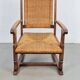 Modern Dutch Brutalist Armchair in Rush and Oak, 1950s
