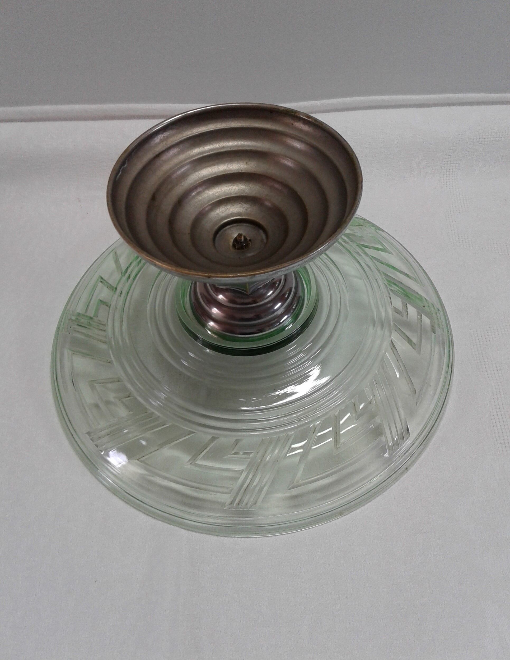 Cut glass and metal deco