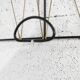 Black steel coat rack and scoubidou wire 1960
