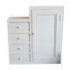 Old white asymmetrical chest of drawers