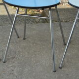 Lot of 4 chairs in blue formica