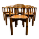 Lot de 6 fauteuils vintage en pin - chaises de salle à manger - chaises en pin par R. Steiner