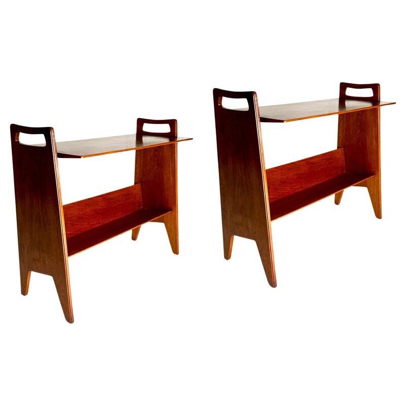 Mid-Century Wooden Side Tables by Gio Ponti, 1950s, Set of 2