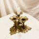 Floral Brass Candle Holder