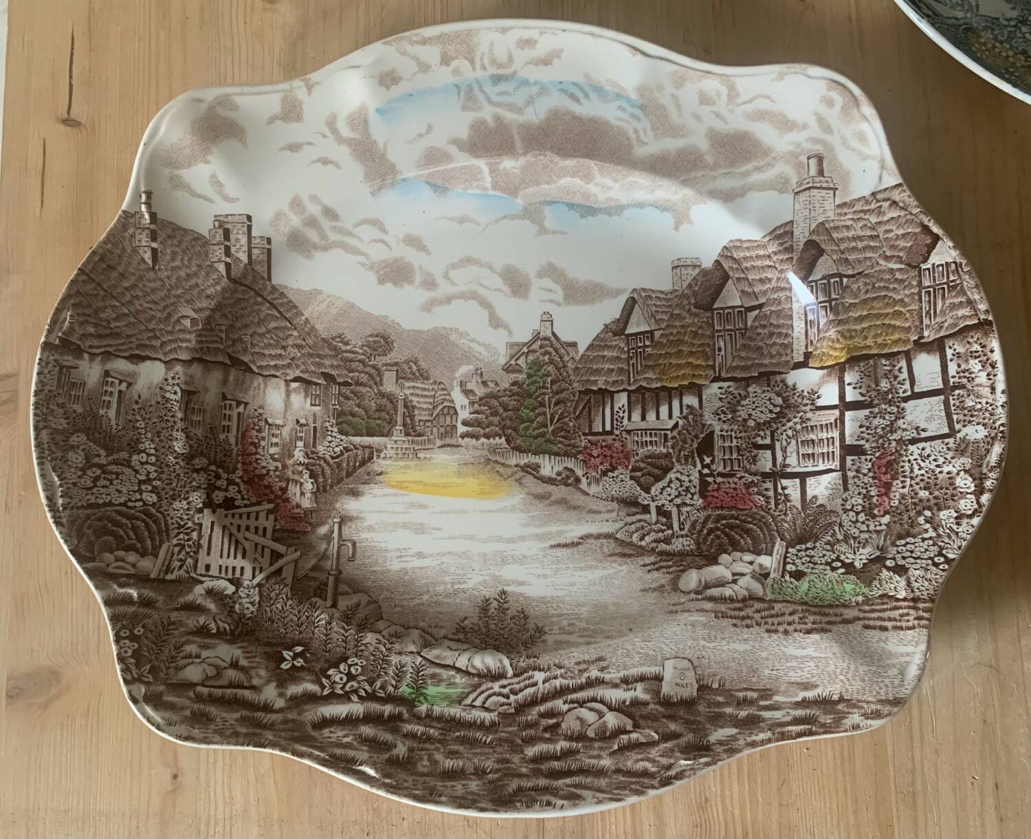 Large English ceramic dish