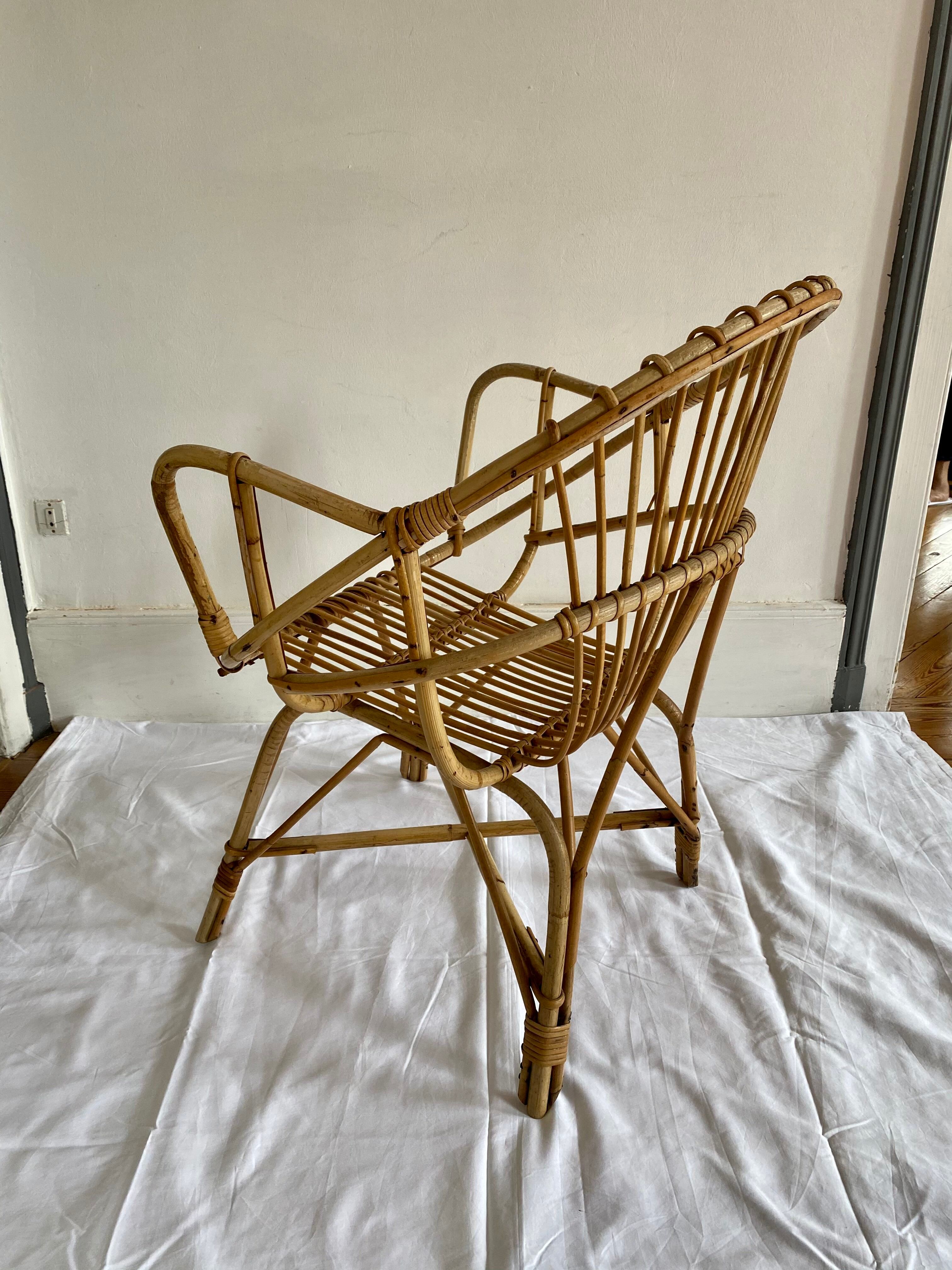 Adult-sized rattan chair