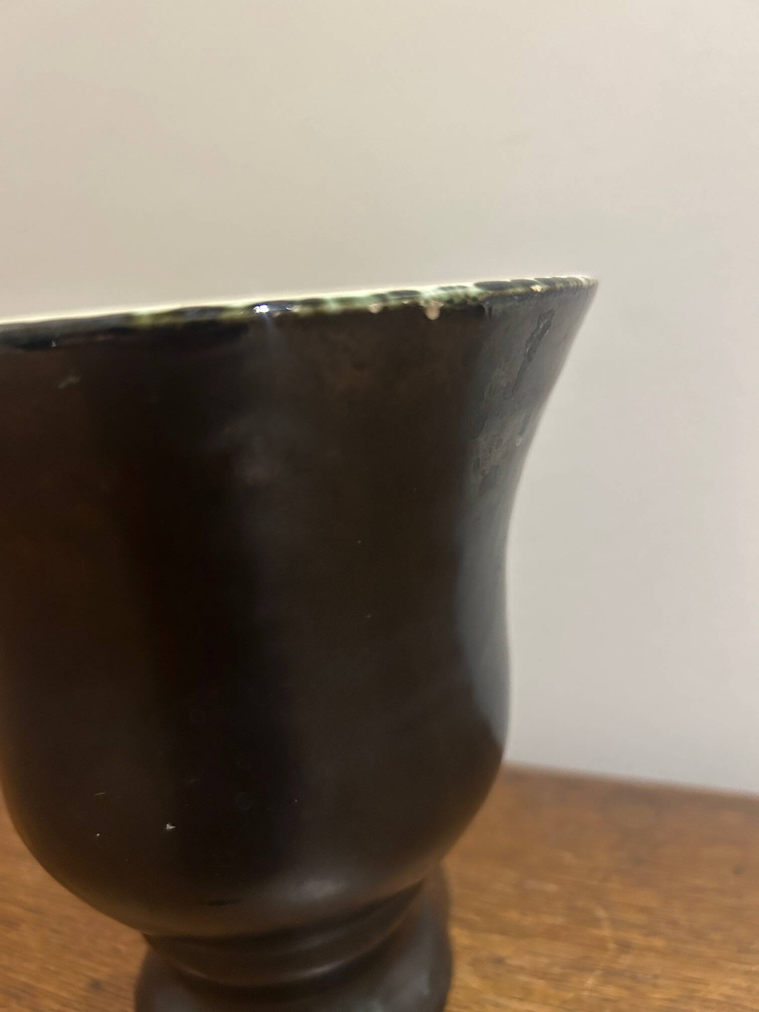 1950s black and white vase