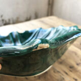 Vallauris green ceramic leaf dish