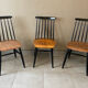 3 vintage Fanett chairs, Tapiovaara model, Stol Kamnik edition