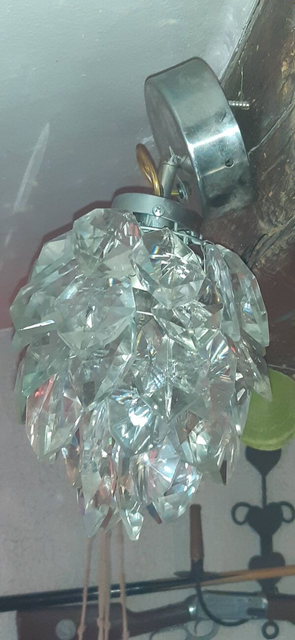 Lustre pampilles glycine / verre / cristal