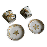 Lot de deux tasses et soucoupes en Keraluc ( Quimper )