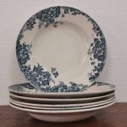 6 assiettes creuses faïence terre de fer Moulin des Loups et Hamages