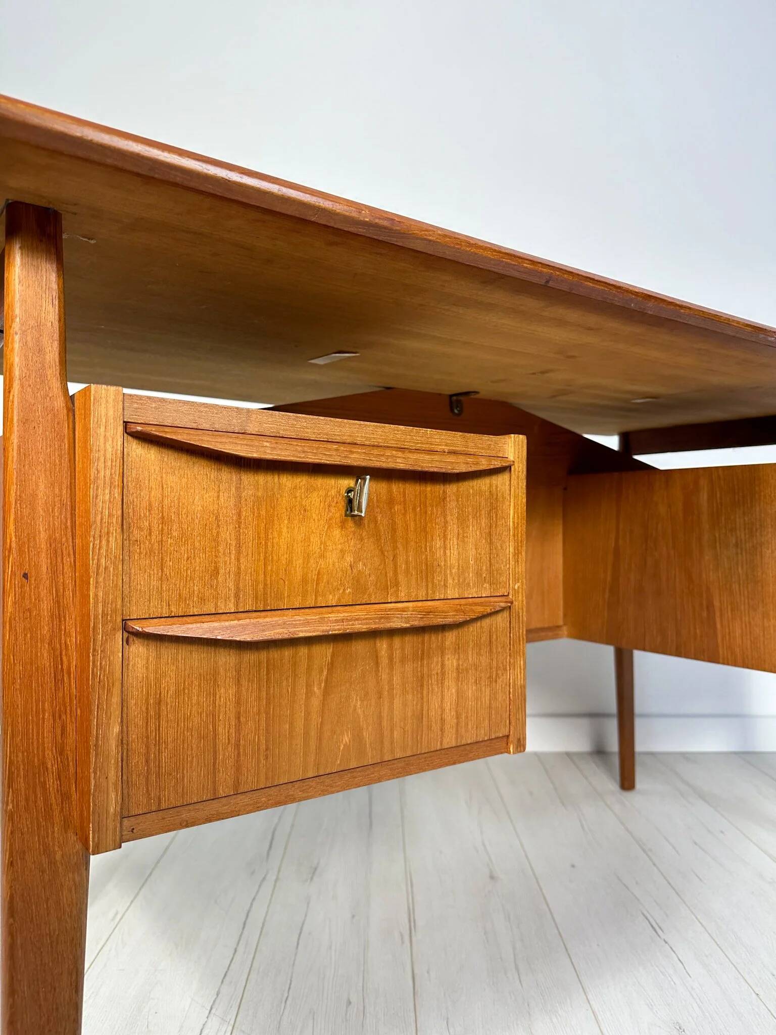 1960s Vintage Mid-Century Danish Teak Writing Desk