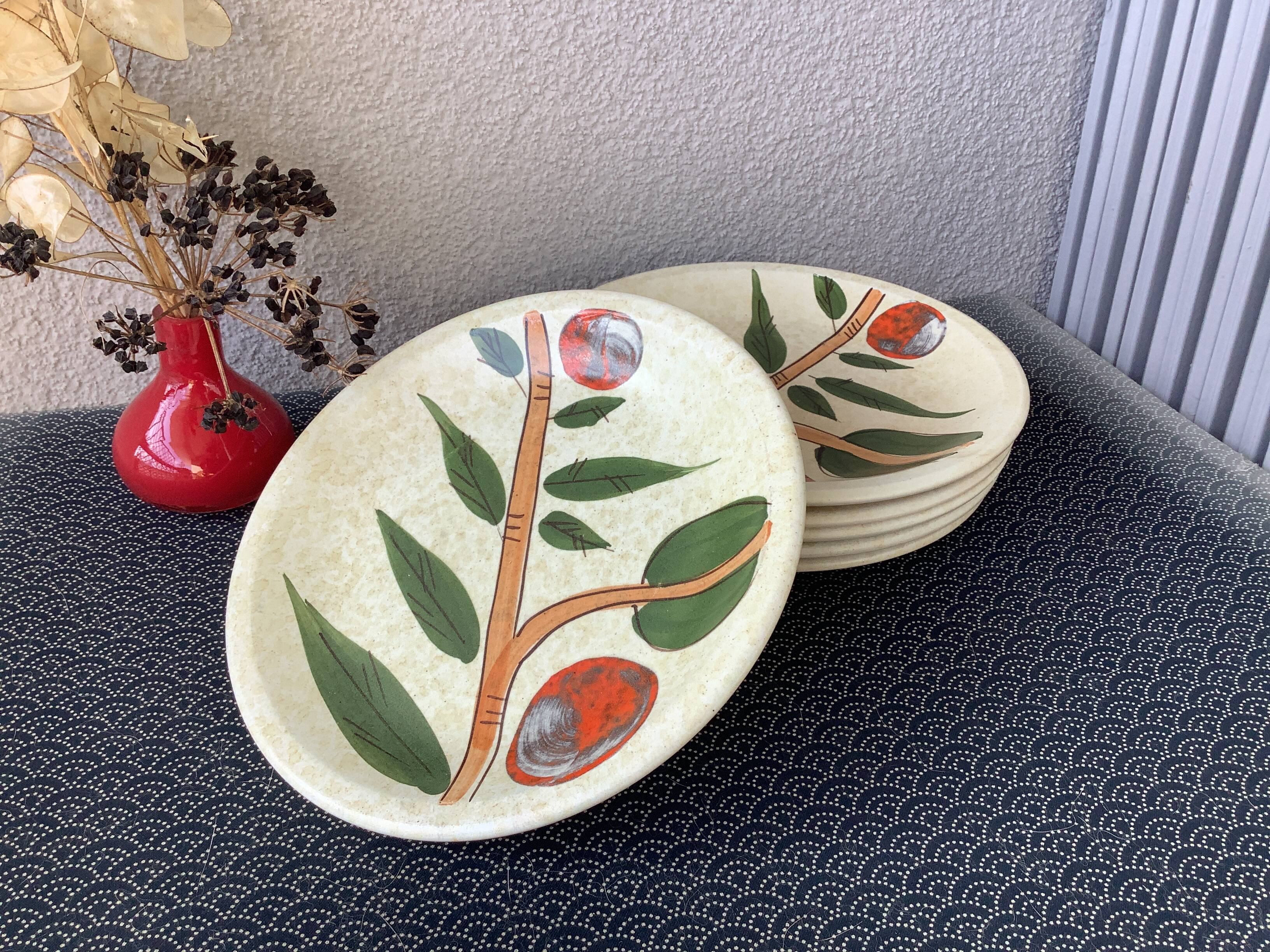 6 ceramic plates, Terragona model, San Marciano, Italy, 1970