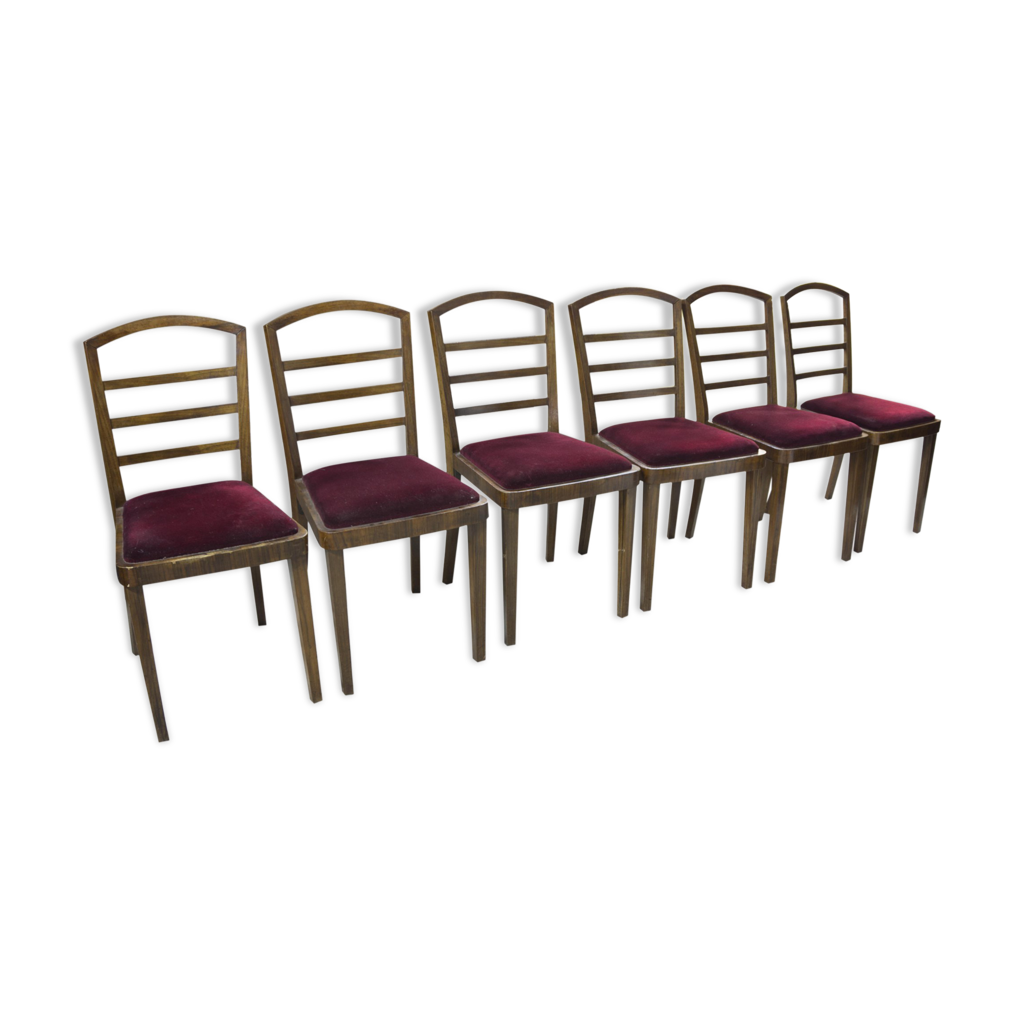 Mobilier de Salle à Manger Art Déco avec Chaises Thonet 207, 1930s, Set