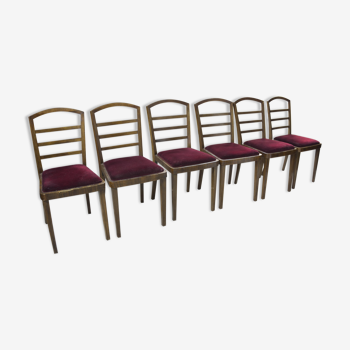 Set of six ART DECO dining chairs, 1930´s, Czechoslovakia
