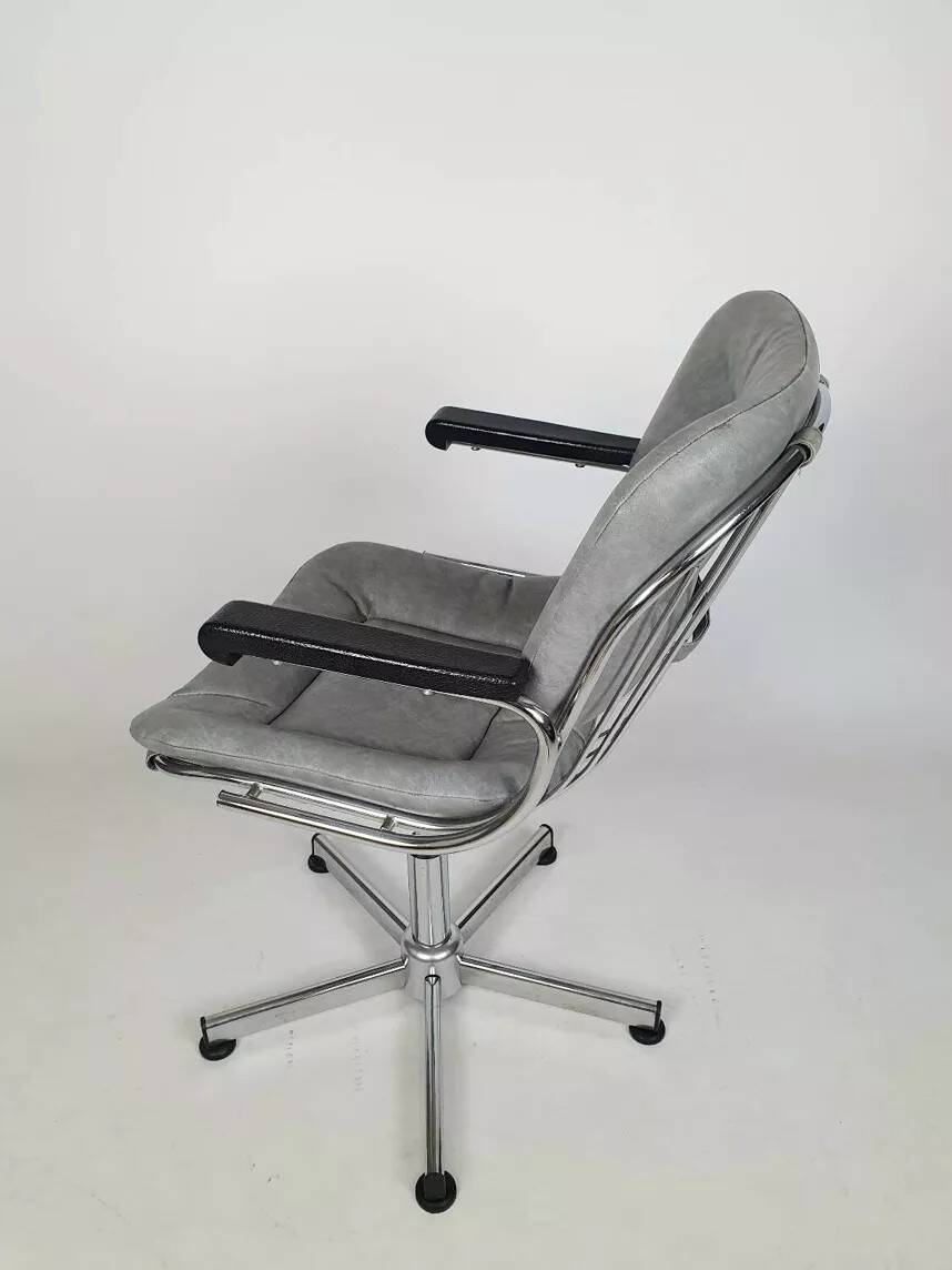Vintage chrome swivel armchair