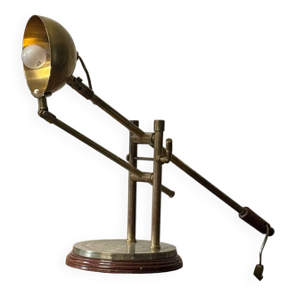 Lampe de bureau réglable en laiton années 40 France