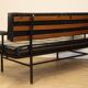 Vintage "Daybed" sofa bench in metal and imitation leather, 1950