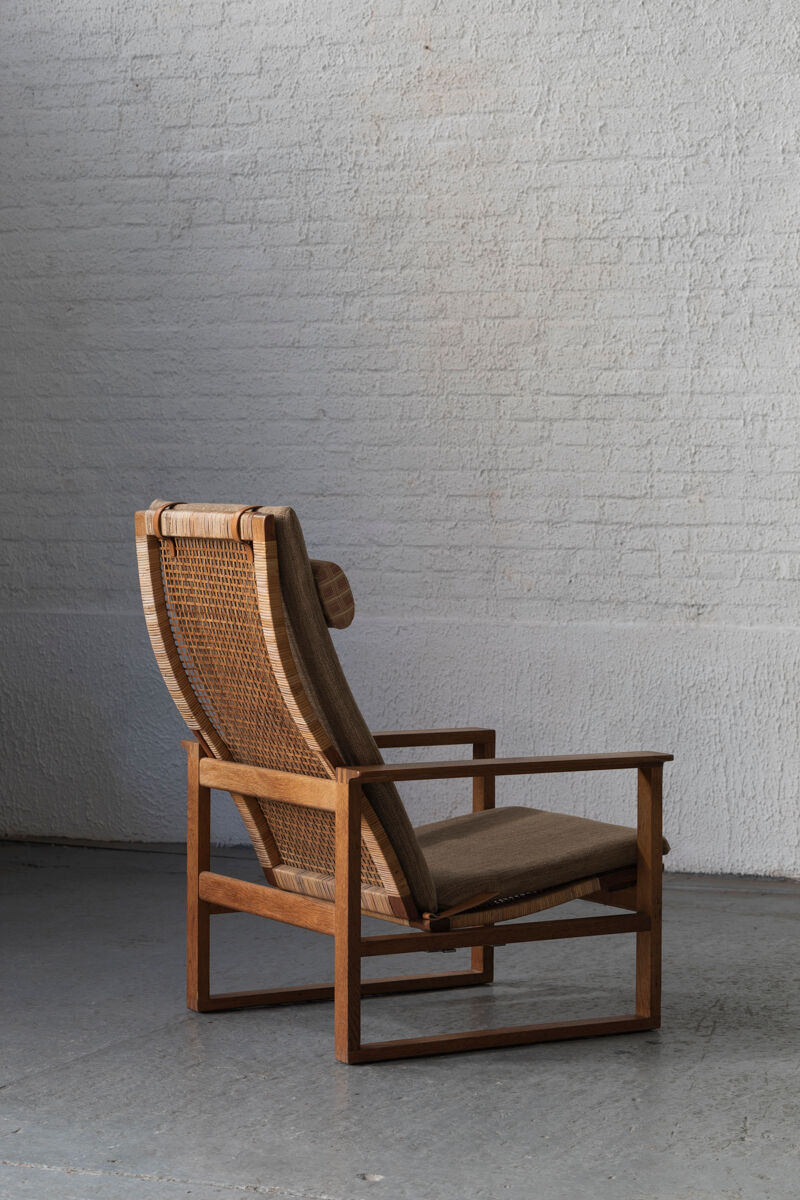 Set of 2 lounge chairs and one footrest by Borge Mogensen for Fredericia Denmark 1960’s