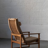 Set of 2 lounge chairs and one footrest by Borge Mogensen for Fredericia Denmark 1960’s