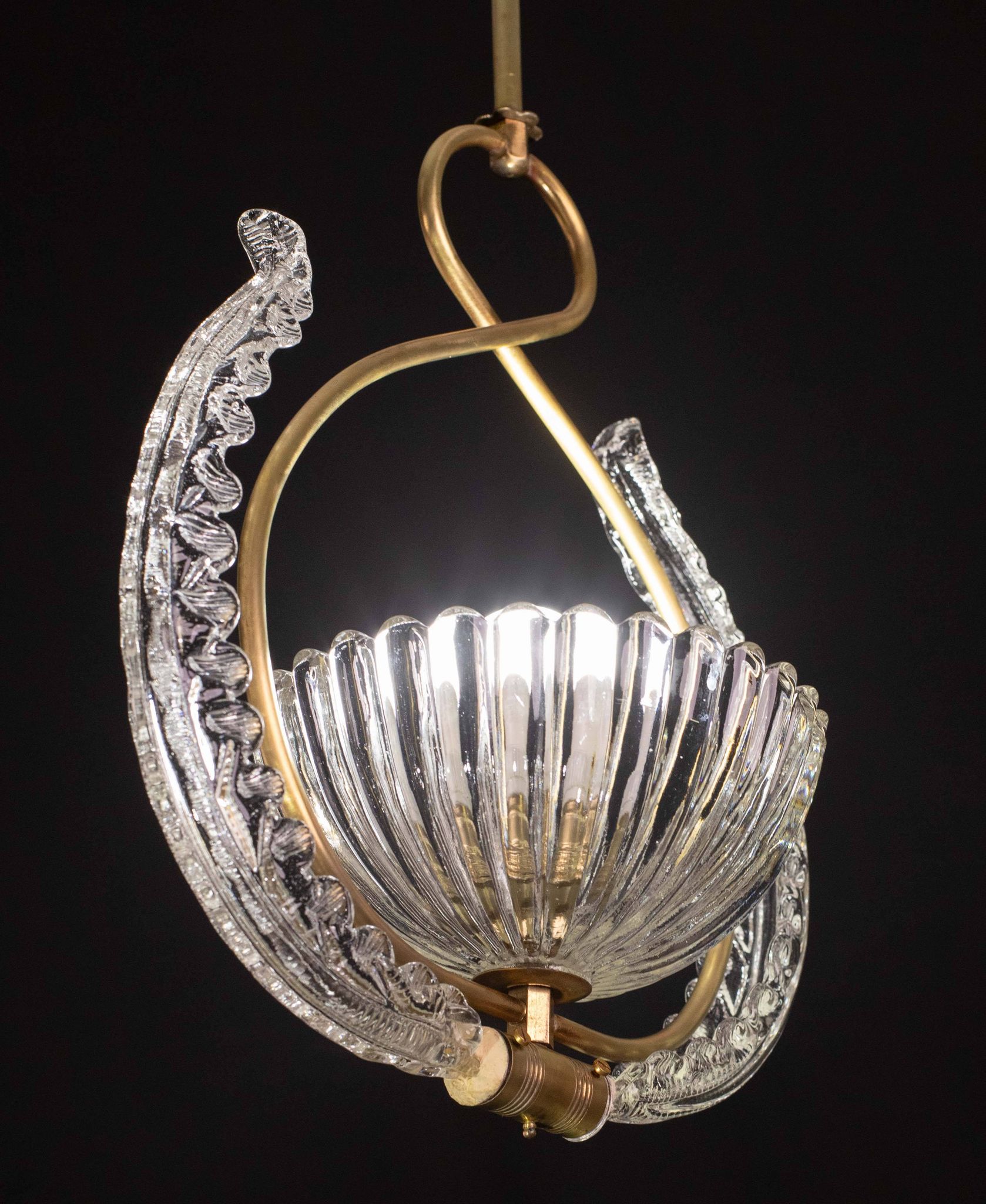 Elegant Art Deco Barovier and Toso chandelier, 1940s