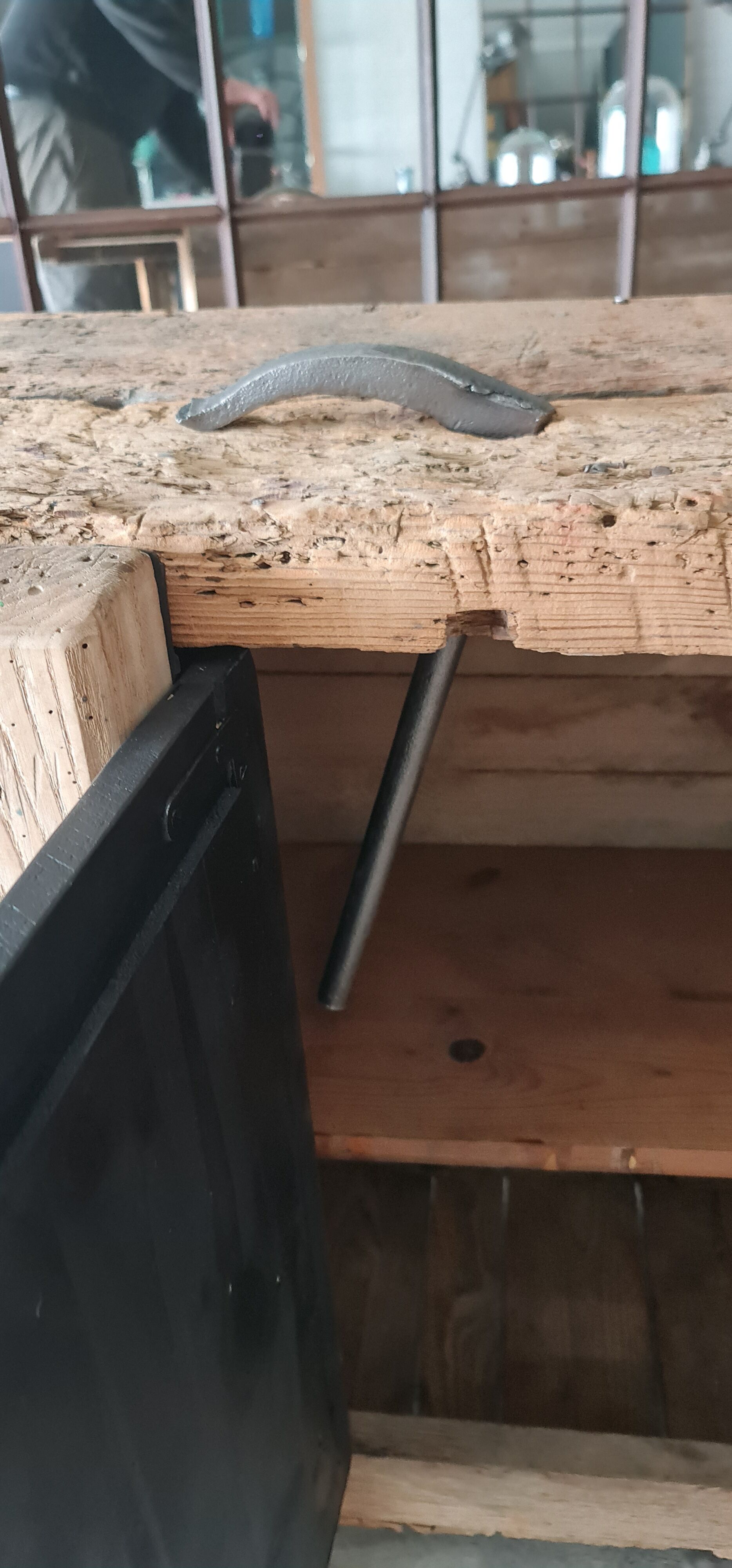 Old workbench furniture by trade four drawers and a door