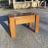 Regain / chapo Chevet en orme massif  1 tiroir en ceinture 1980 Signé