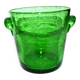 Vintage Biot Green Bubble Glass Ice Bucket - 13cm Ice Cream Pot Vase