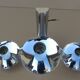 Triple sciolari chrome vintage design deco triple wall lamp