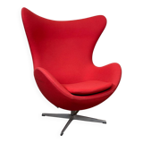 Fauteuil Egg Lounge Fritz Hansen Tissu Arne Jacobsen – Rouge – Fauteuil design,