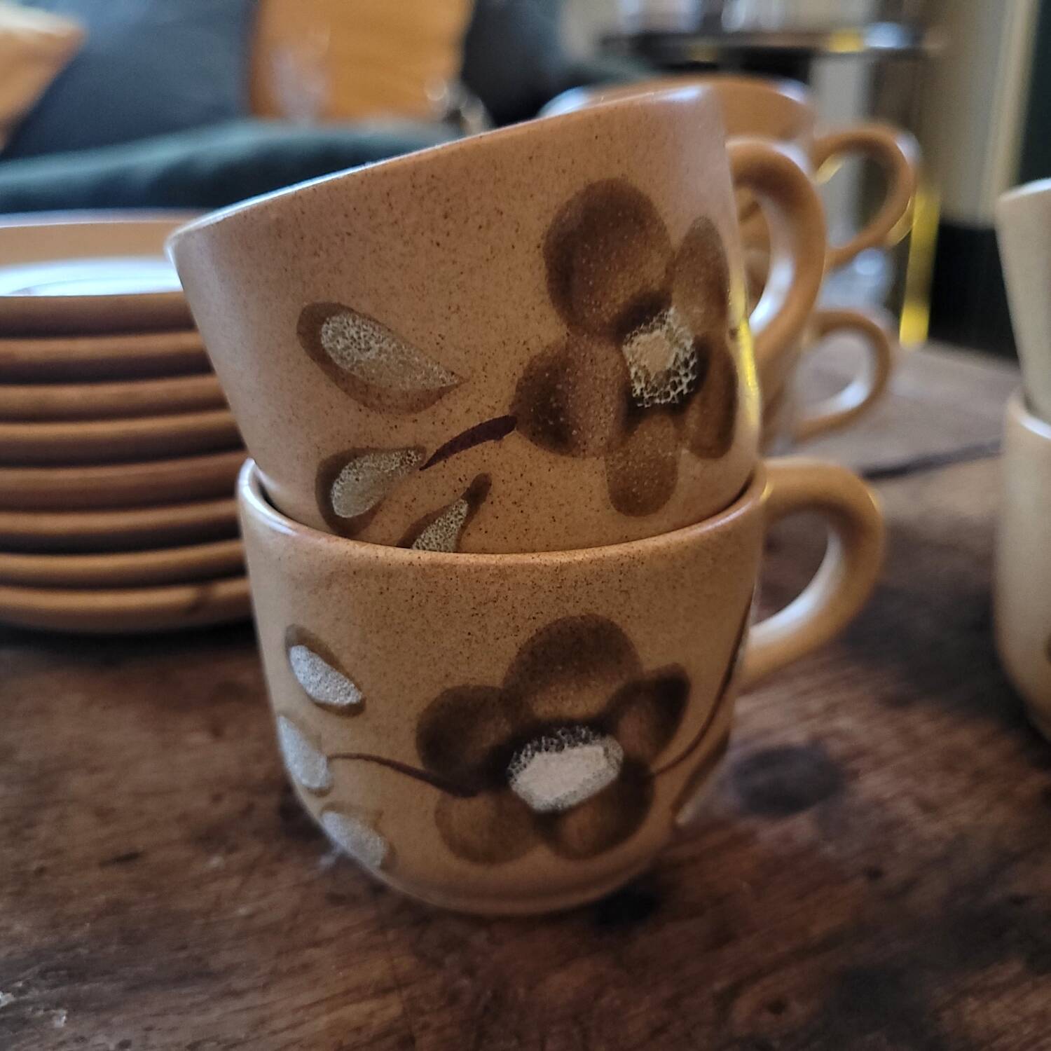 Cups from the Sarreguemines art workshop. 1970s