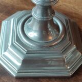 Pair of old silver metal candlesticks