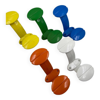 Multicolored double coat rack