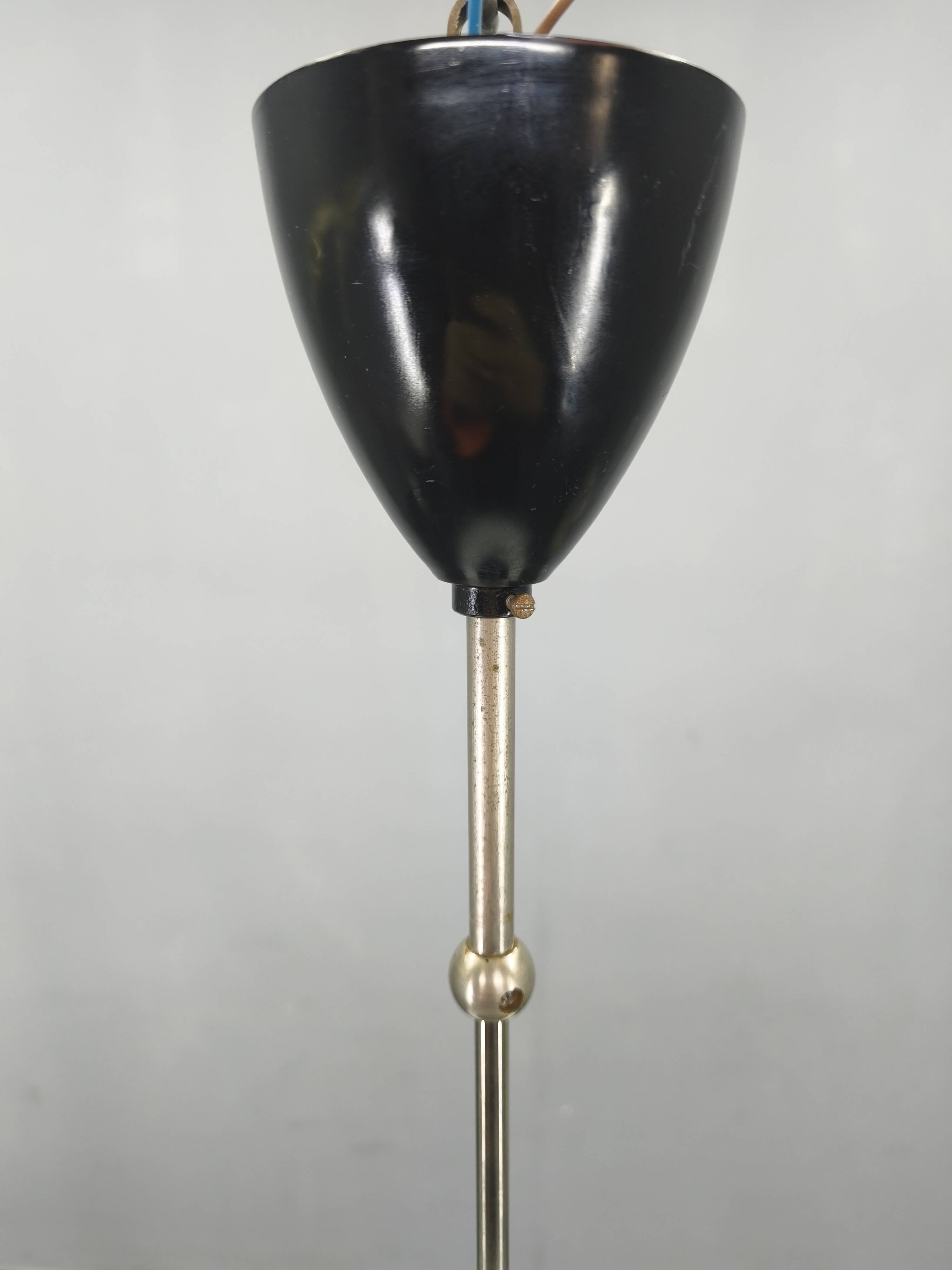 Adjustable Czech Pendant Light, Opaline Glass, 1970s