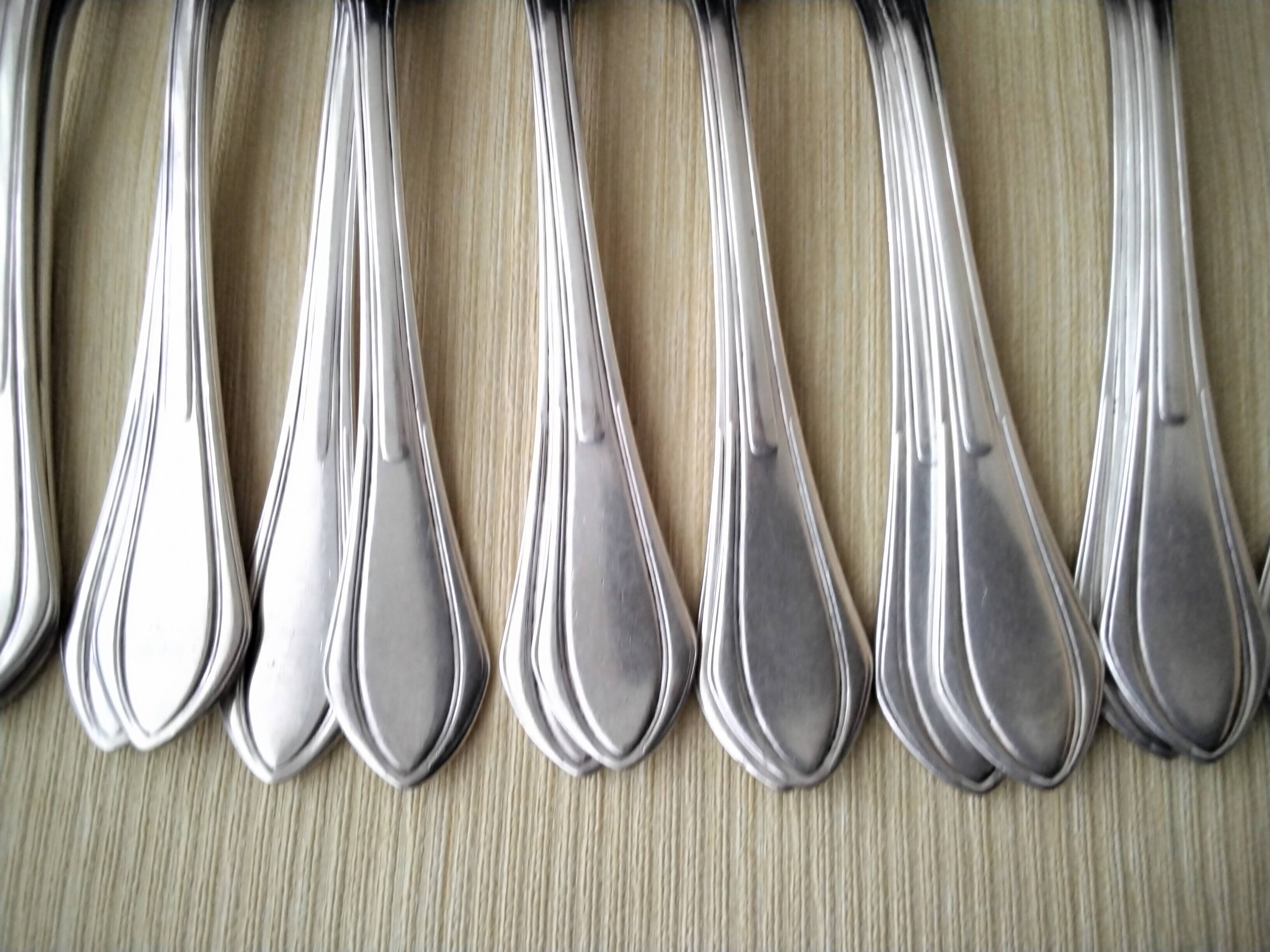 SFAM 24-Piece Silver-Plated Metal Cutlery Set