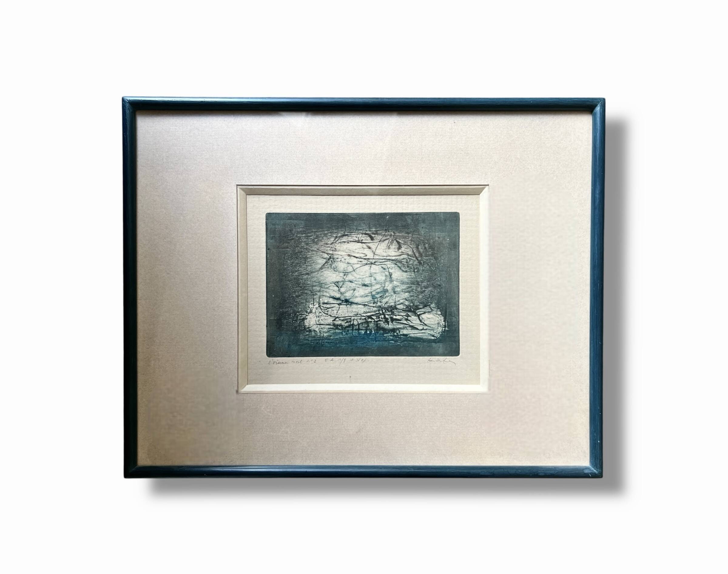 1/8 lithograph framed and signed by the artist oil and mixed media