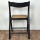 Chaises pliantes en bois et rotin