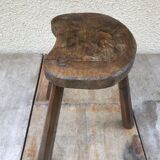 Old walking tabouret feet tripodes vintage dark wood
