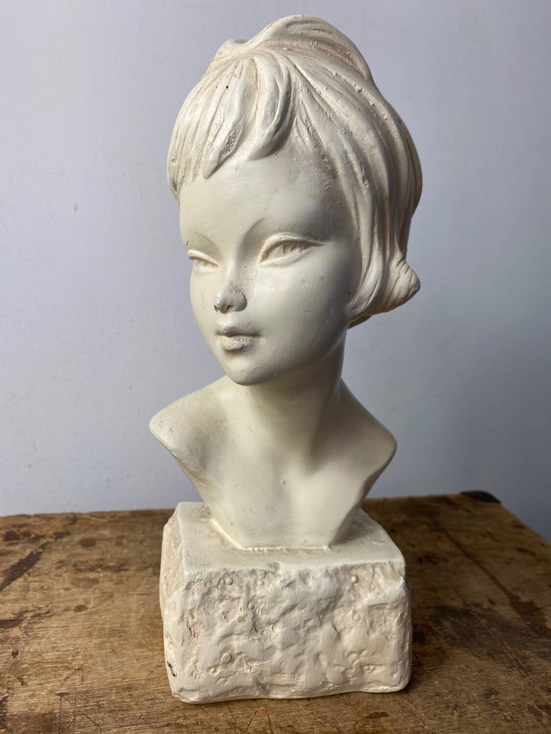 Plaster bust of a young girl