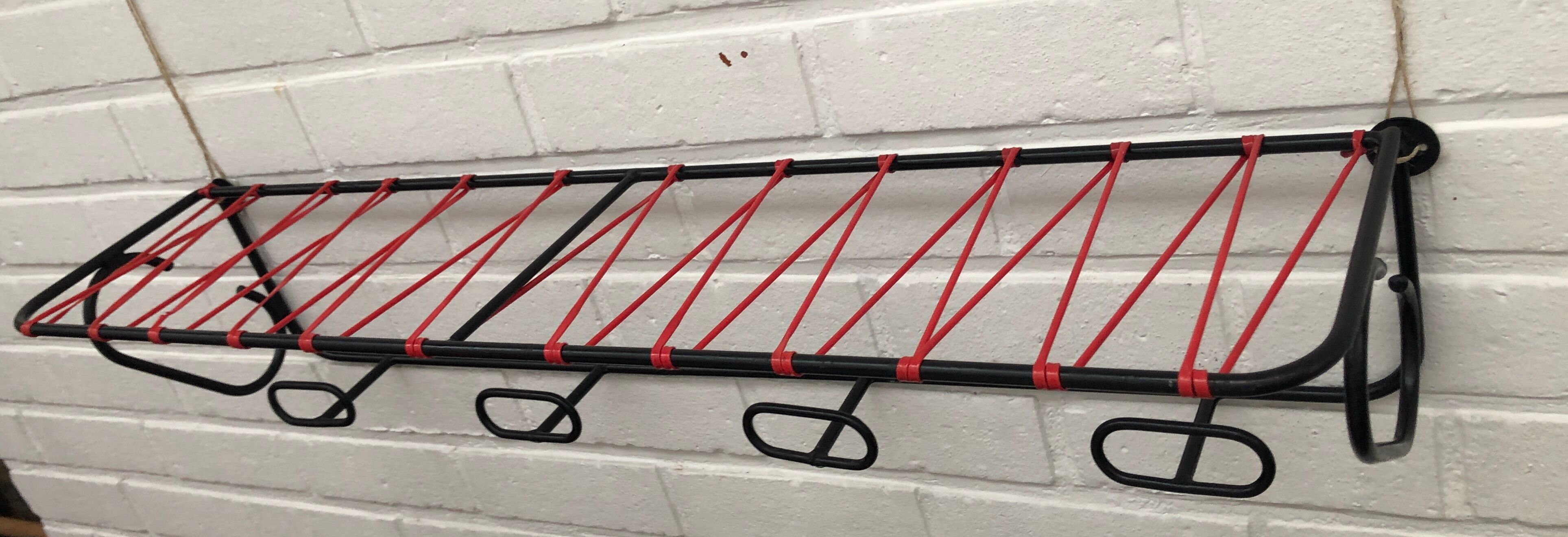 Coat rack of the 50s metal and scoubidou thread