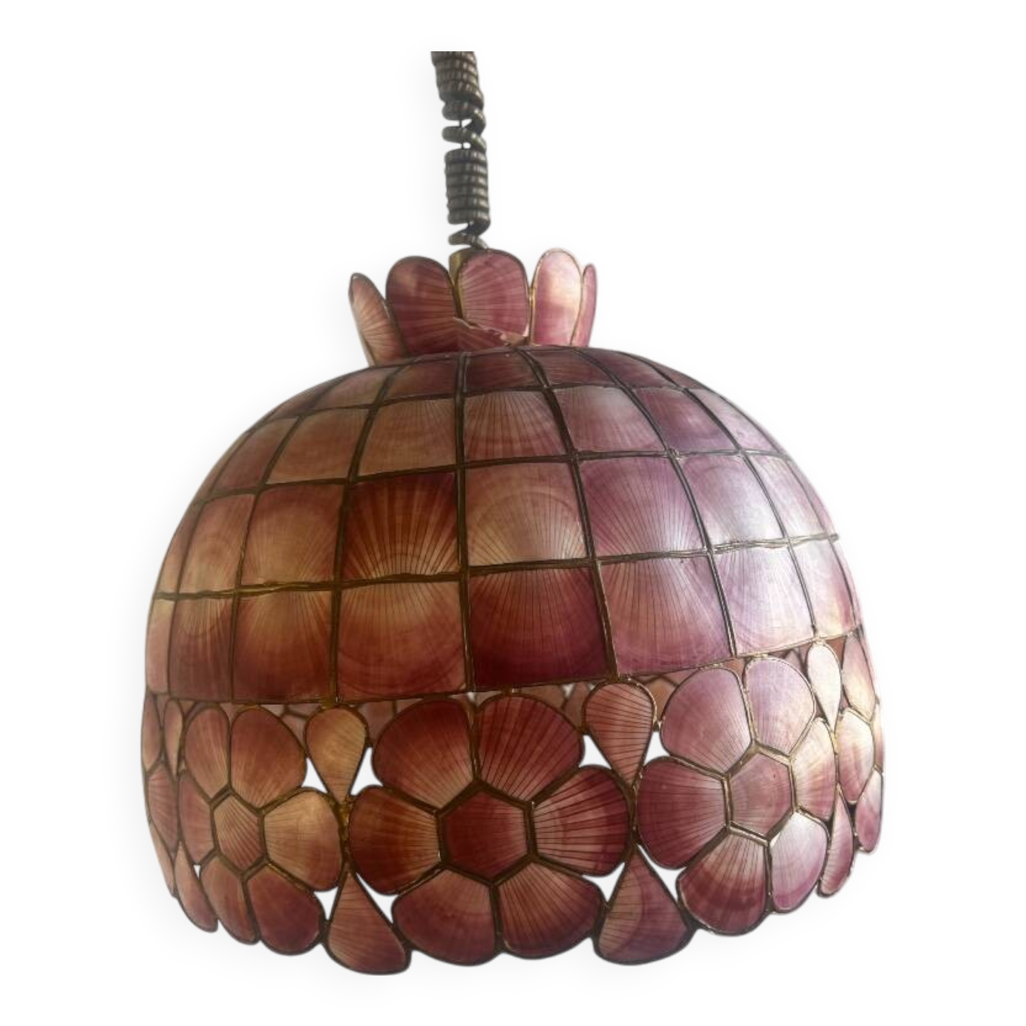 Vintage pink capiz shell chandelier/pendant lighting