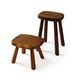 Set of two vintage handcrafted stools, Atelier André Smalle, Belgium.