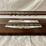 Large Art Deco wall-mounted coat rack in wood and chrome metal with mirror